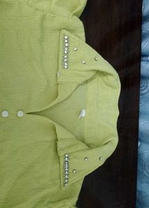 Green Embellished Top(with sequences on t