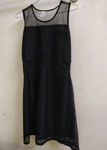 Sheer Panel Mini Dress