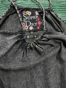 Superdry💥Cold Shoulders Grey Dress 3/4sleeve