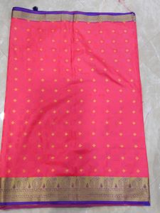 Heavy Zari Saree Pink And Blue