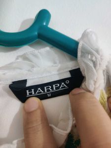 White Floral Top From Harpa