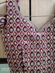 Embroidered Velvet Blouse