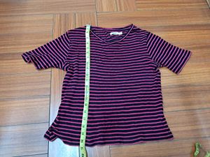 61) Striped T-Shirt Top