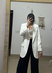 White Double Breasted Blazer