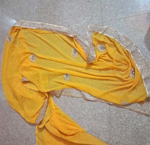 Yellow Embellished Saree