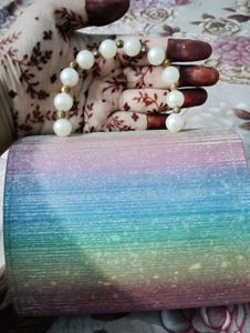 Rainbow Glitter Pearl Handle Clutch
