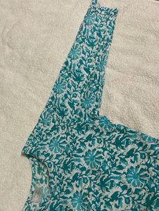 Blue Printed Short Kurti 🪷 (pure Cotton)