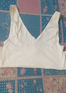 Ribbed White Tank Top