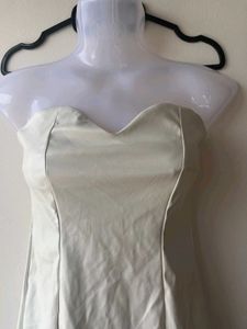 White leather tube dress