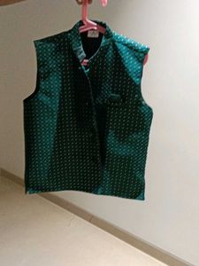 Lovely green Kurta pajama with Nehru jacket
