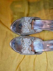 Embellished Silver Sandal