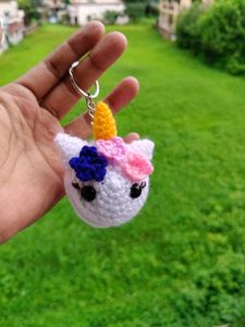 Unicorn Crochet Keychain