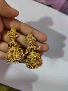 Golden Jhumka Earrings