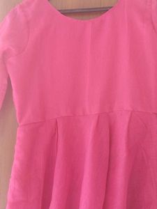 Pink Chiffon Anarkali Kurti