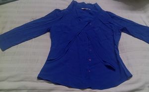 Bow Blue Shirt/Blouse