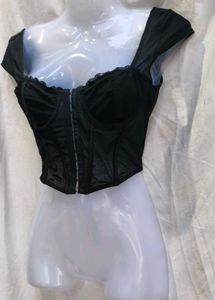 26211.Garage Black Corset Top
