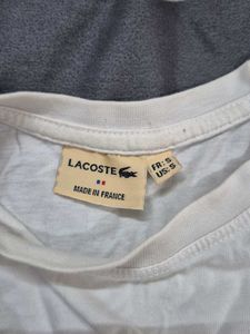 Lacoste White Graphic Tee