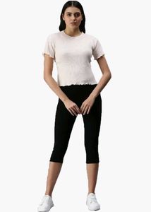 BLACK DENIM CAPRI WOMEN