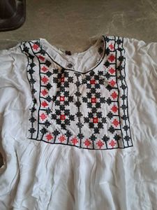 White Embroidery Short Kurti For Daily Wear 🤍🌸💫