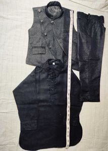 Stylish Charcoal Gray Formal Shirt &amp; Vest Set
