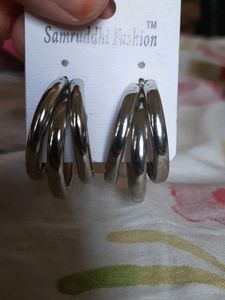 Korean Silver Hoop Earrings