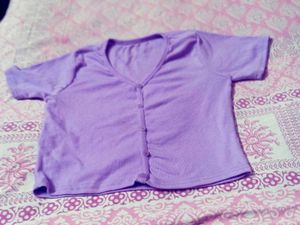 Cute Lilac Buttoned Top