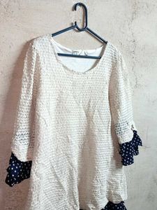 Beautiful Ladies Lace Top Layered Blouson