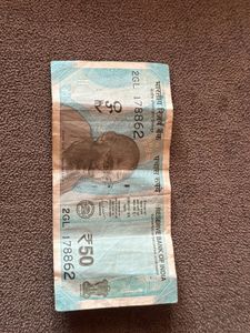 7886 Number 50 Rupees Indian Currency Note