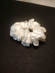Satin Scrunchie Set ( White And Pink )