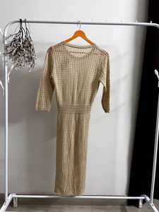 New Beige Crochet Dress
