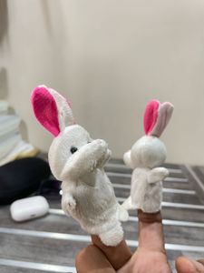 🧸✨ Adorable Bunny Finger Puppets - Set of 2! ✨🐰