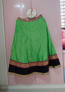Green Chaniya ( Skirt) 5 To 6 Year Girl