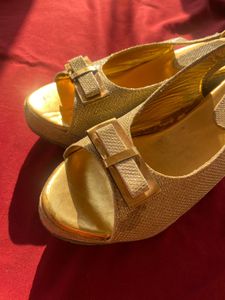Beautiful, Shimmer, Gold Veg Heels