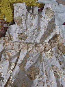 Elegant Gold &amp; Ivory Girls Dress