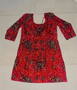 Red Printed Salwar Kameez