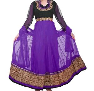 Embroidered Net Dress 👗 Violet To Purple 💜