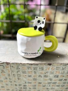 Panda Mug With Lid & Spoon - I Want You Happy