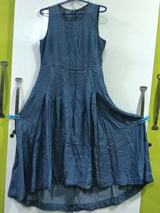 Denim Dress With Flair.Suitable For Summers