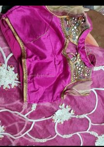 Cutwork Net Saree With Designer Paded Blouse