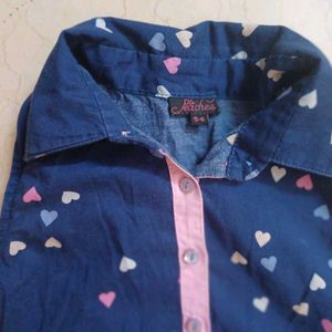 Girls' Sleeveless Heart Print Dress For Kids