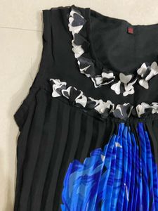 Elegant Black Floral Print Dress