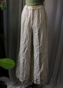 Cotton Striped Wide Leg Pants
