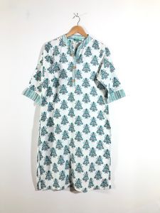 White Printed Kurta Set(Women’s)