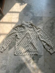 Polka Dot Ruffle Blouse