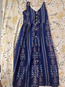 Boho Button-Front Midi Dress