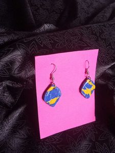 Blue &amp; Yellow Dangle Earrings