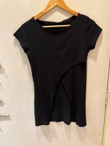 Beautiful Cutout Black Tee
