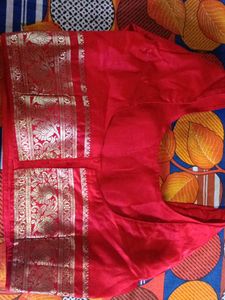 red and golden blouse