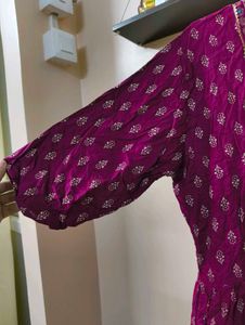 Purple Embroidered Kurta