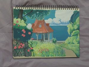 Studio Ghibli Inspired Landscape Painting